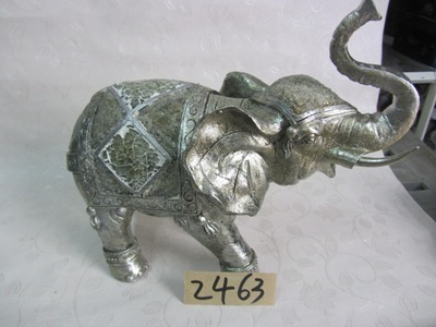 【樹脂陶瓷工藝品動物(銀白色長角大象)】價格,廠家,圖片,塑料、樹脂工藝品,德化縣印藝印刷有限責任公司-